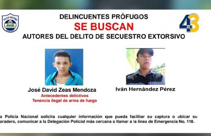 Policía busca a los autores de secuestro extorsivo en el norte de Nicaragua