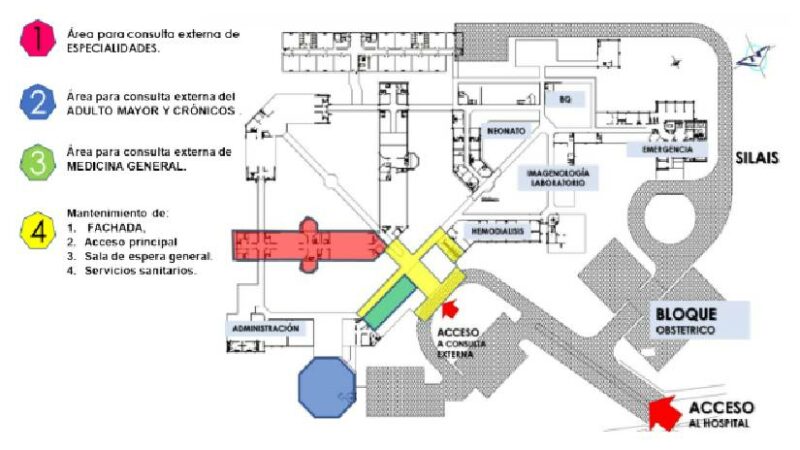 Avanza con éxito la remodelación del Hospital España en Chinandega