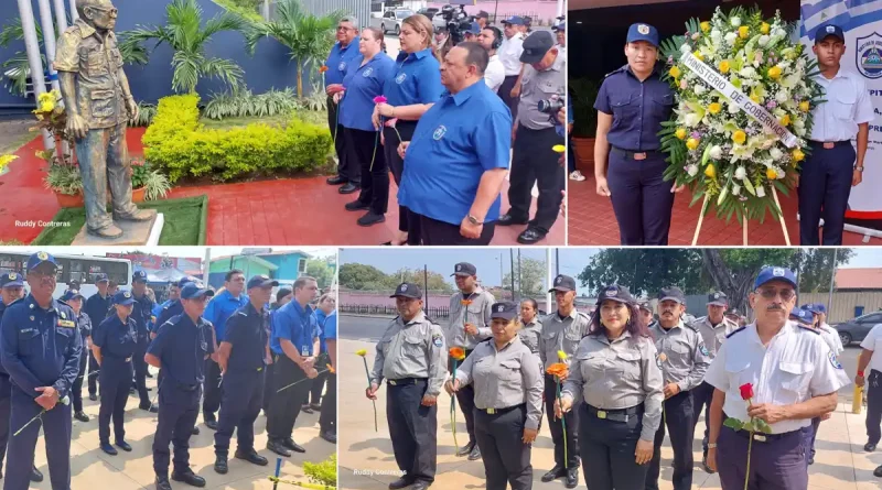 Servidores del MIGOB depositan ofrenda floral a la memoria del Comandante Tomás Borge