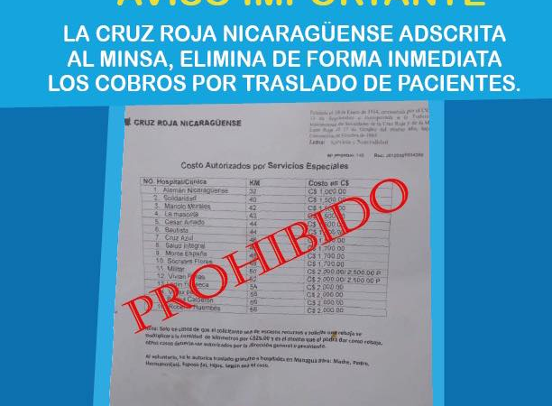 Ministerio de Salud ELIMINA de forma inmediata cualquier cobro por traslados de pacientes.