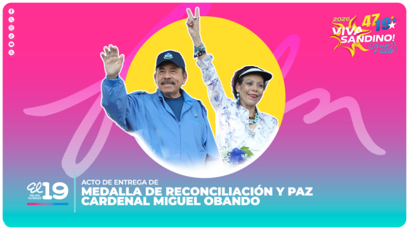 En Vivo: Acto de entrega de Medalla de Reconciliación y Paz Cardenal Miguel Obando