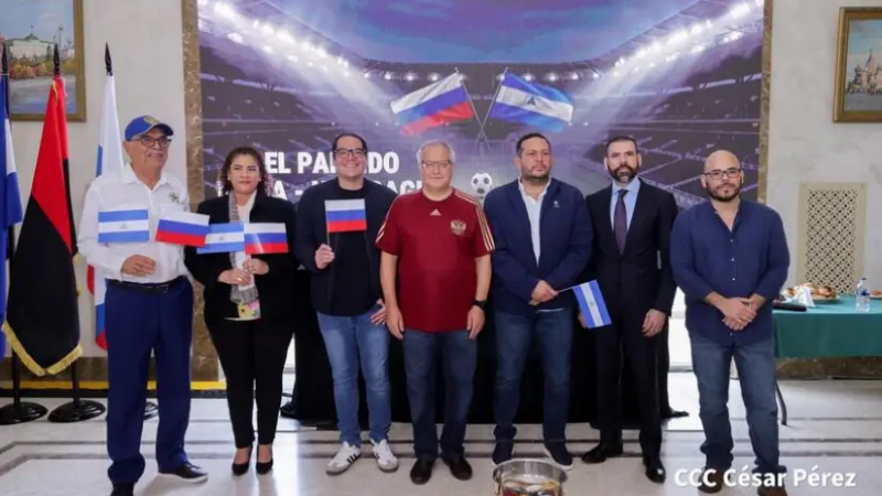 Celebran amistoso internacional entre las selecciones de fútbol de Nicaragua y Rusia