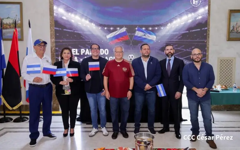 Celebran amistoso internacional entre las selecciones de fútbol de Nicaragua y Rusia
