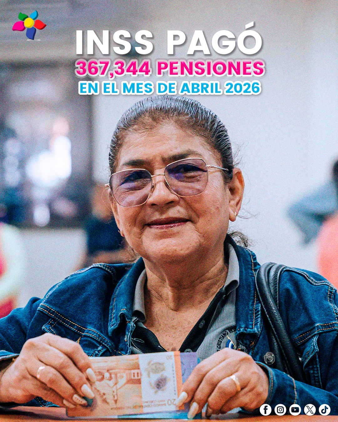 Abril 2026, el INSS realizó el pago de 367,344 pensiones