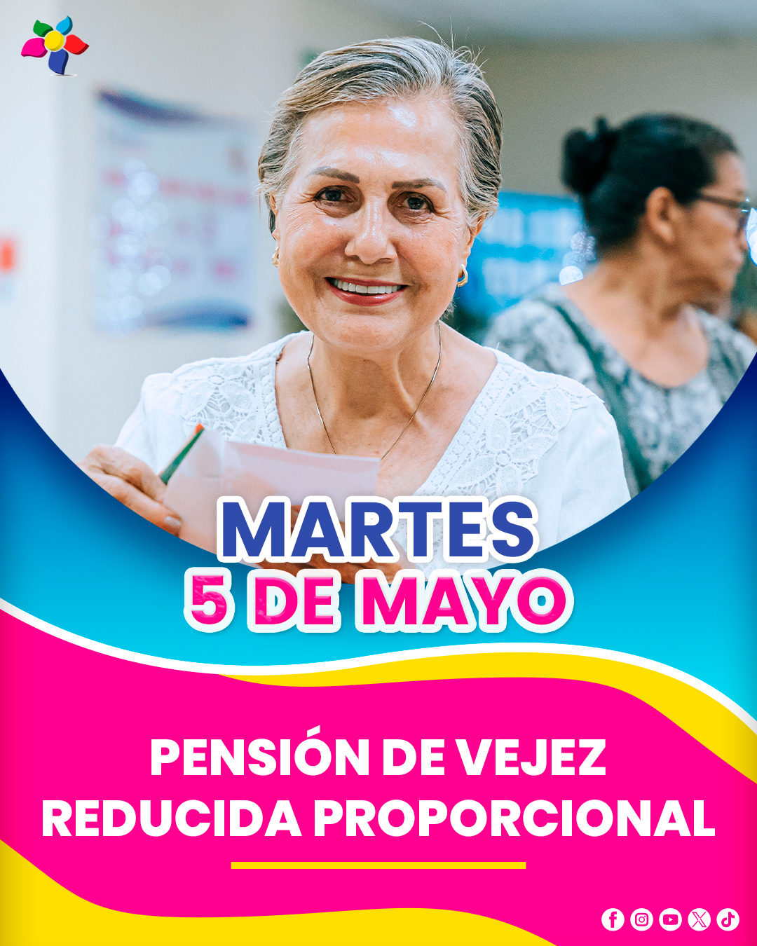 Este martes 5 de mayo inicia el pago de la pensión de vejez reducida proporcional.