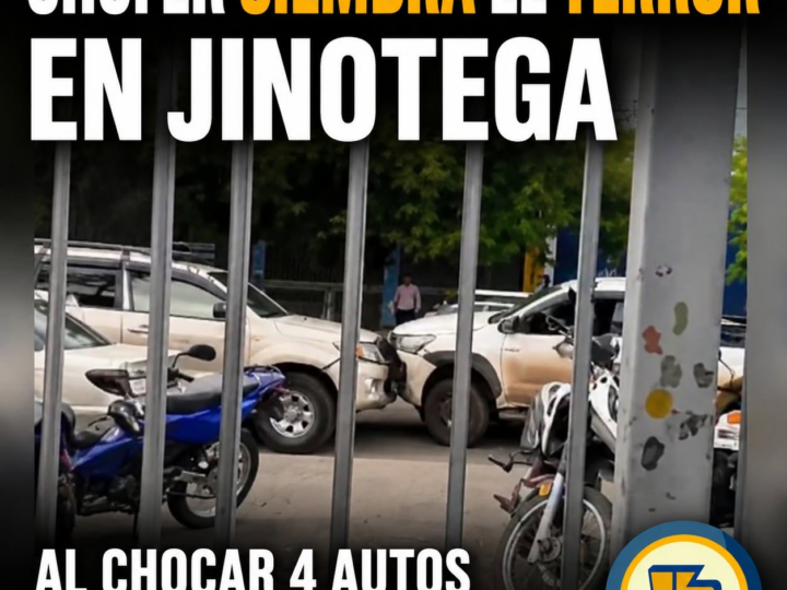 Chofer de camioneta causa pánico al chocar varios vehículos y huir de la policía en Jinotega