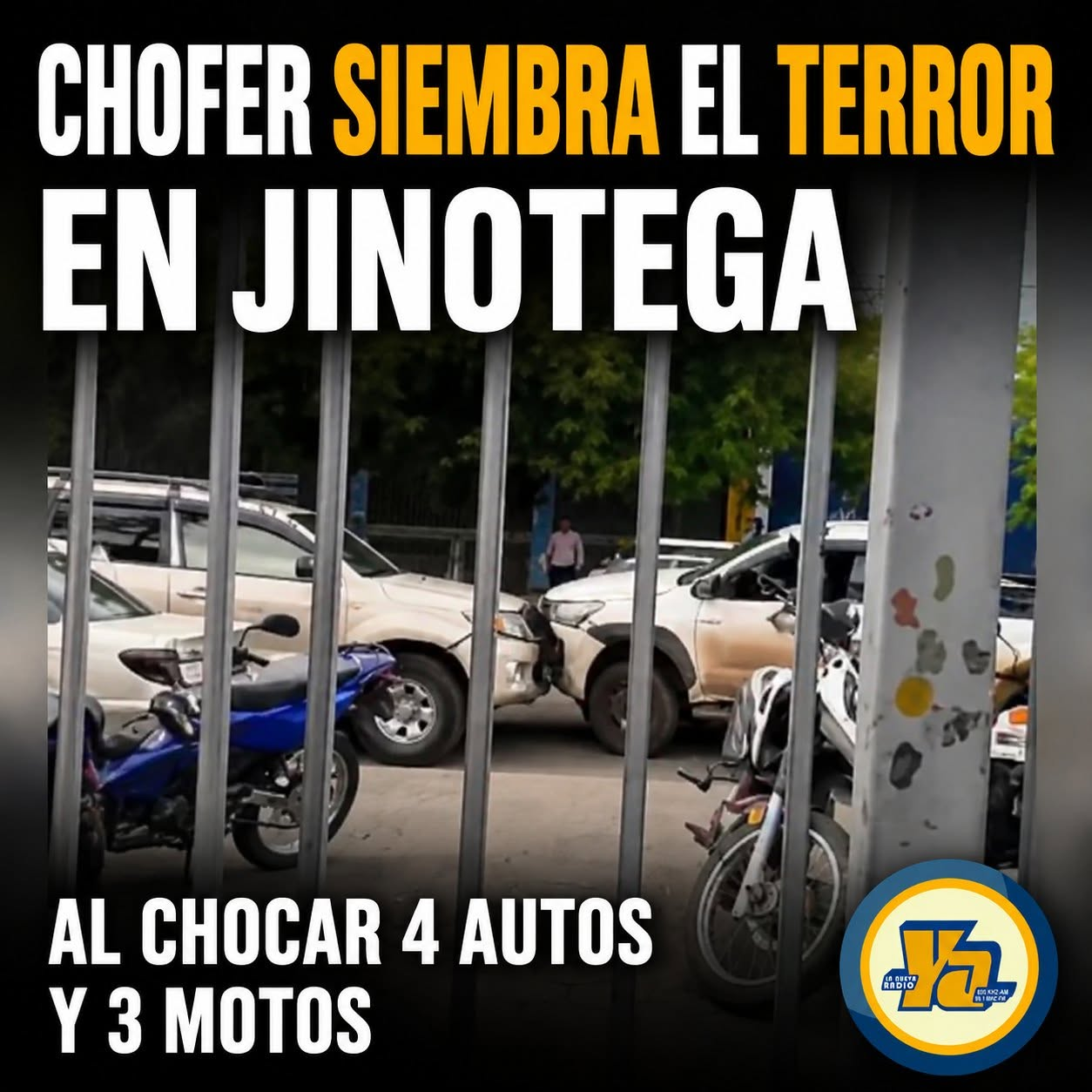 Chofer de camioneta causa pánico al chocar varios vehículos y huir de la policía en Jinotega