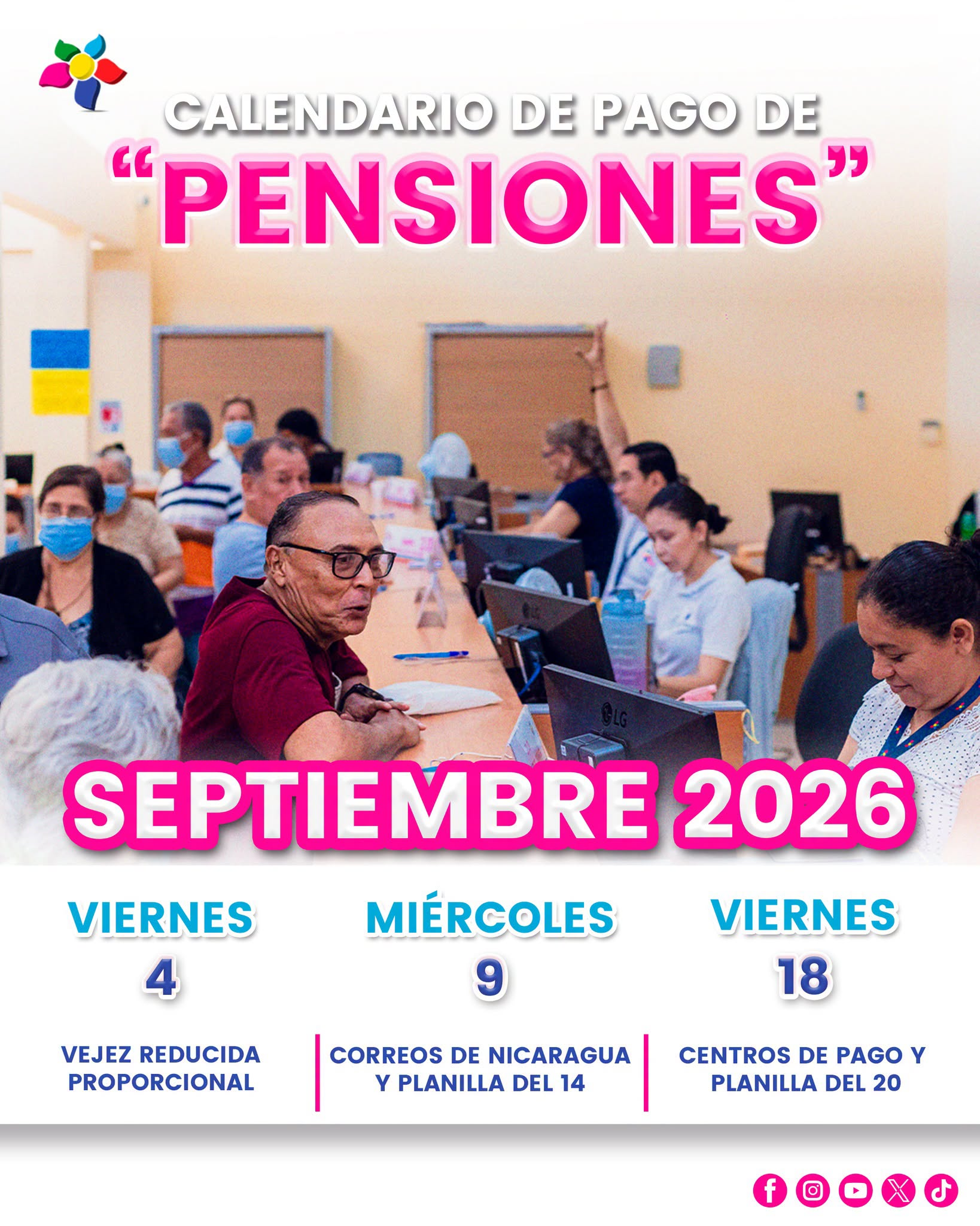 Calendario de Pagos Septiembre-INSS