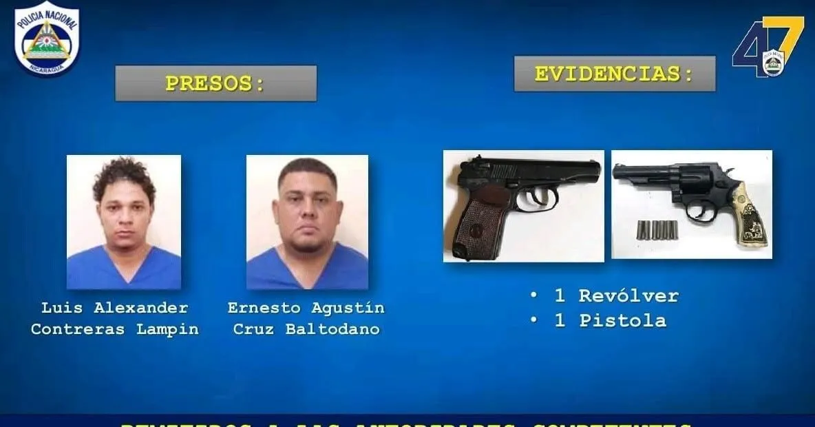 Presentan a autores de doble asesinato de pareja en Nagarote