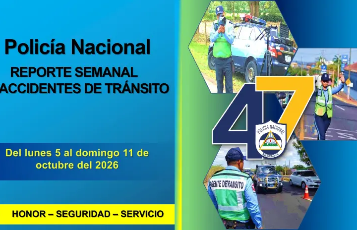 Policía Nacional reporta 1.300 colisiones del lunes 5 al domingo 11 de octubre