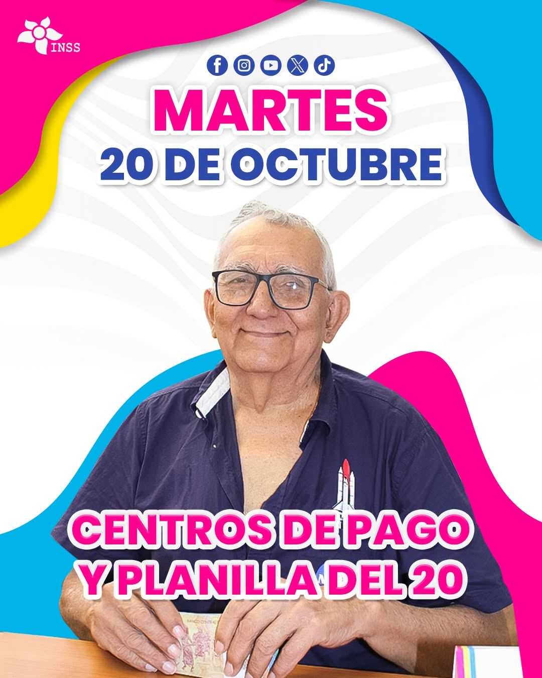 Pago de pensiones correspondiente a la Planilla del 20